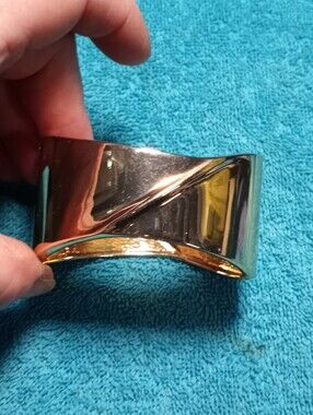 Metal Hinged Cuff Bracelet - Gold